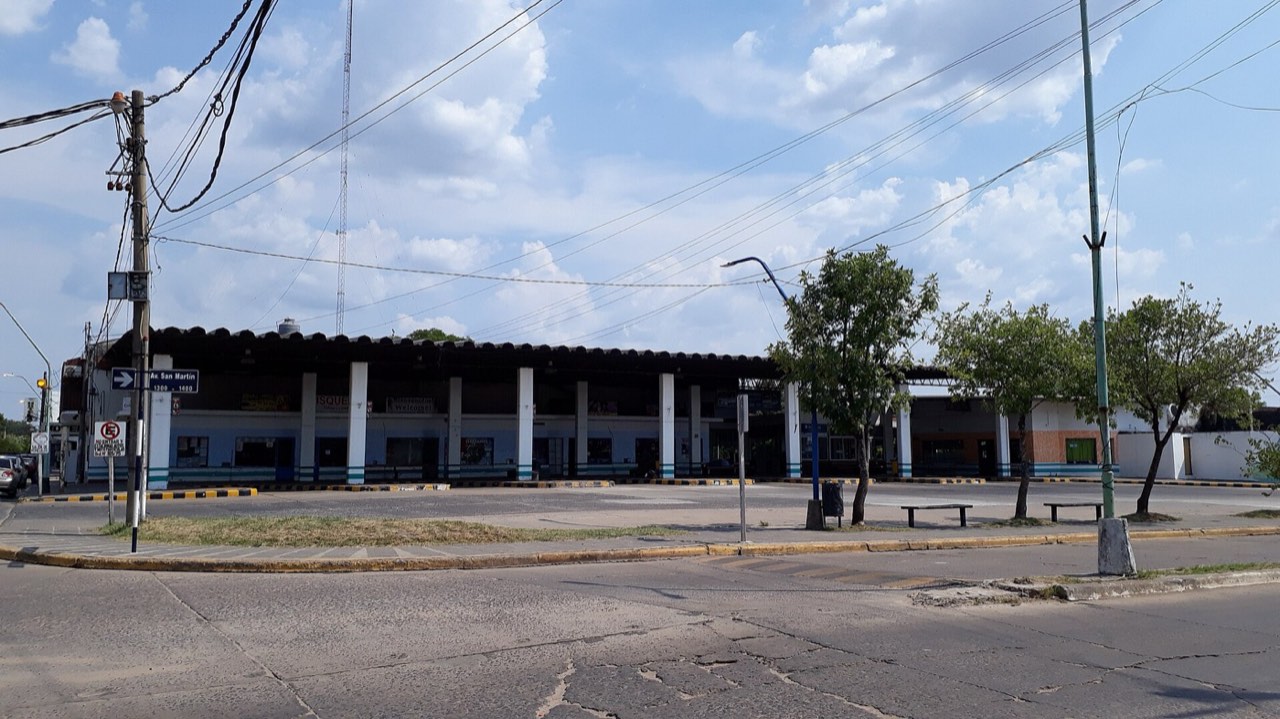 The bus terminal in Mercedes, Corrientes, the arrival point for long-distance buses heading to the Iberá Wetlands