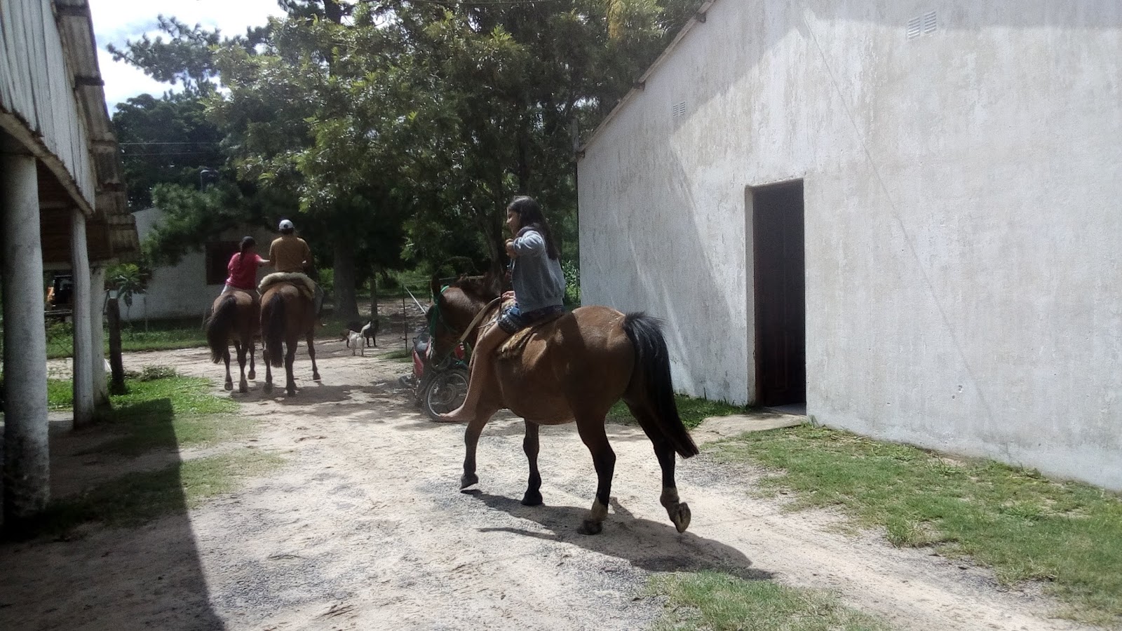 Heading out for a ride through the village