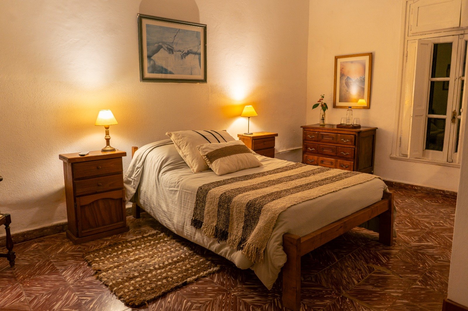 Room with wooden furniture
