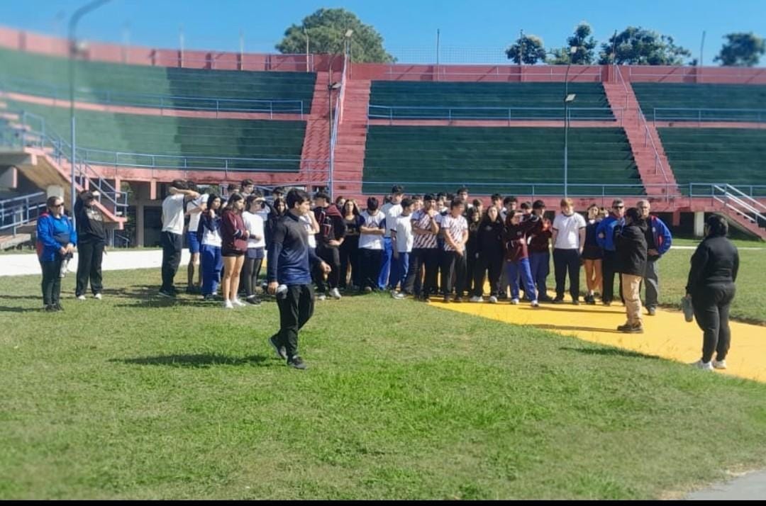 Visitors on the field of the town amphitheatre