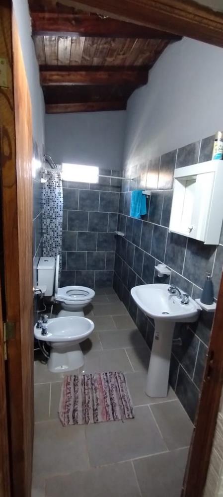 Baño completo con bidet y revestimiento gris