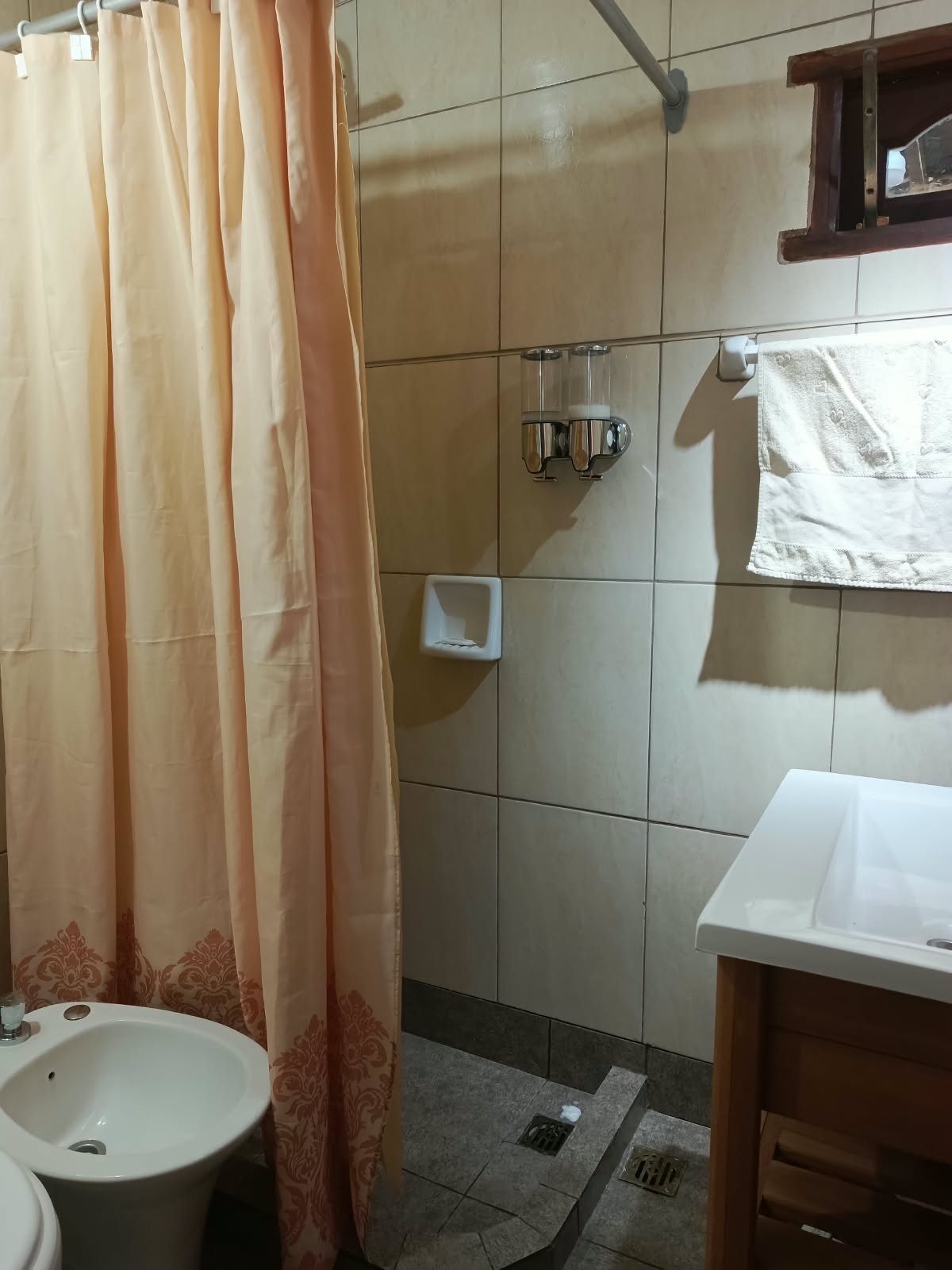 The bathroom, with a shower