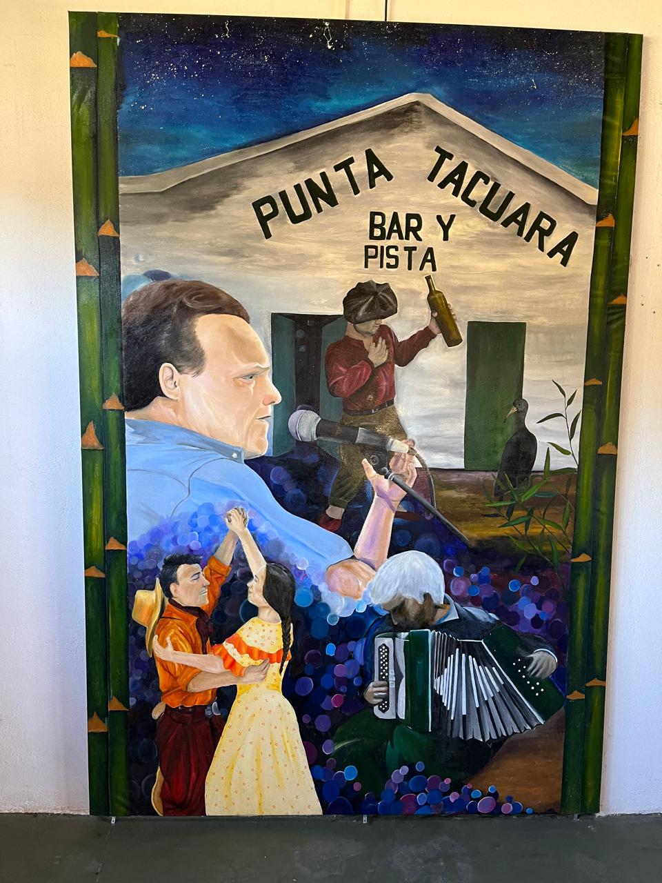 Mural Punta Tacuara, que recrea escenas y personajes de sus canciones